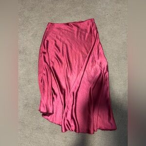 Idem Ditto Silk Magenta Asymmetrical Skirt Large